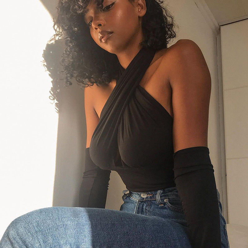 Halter Neck Backless Tank Top Women