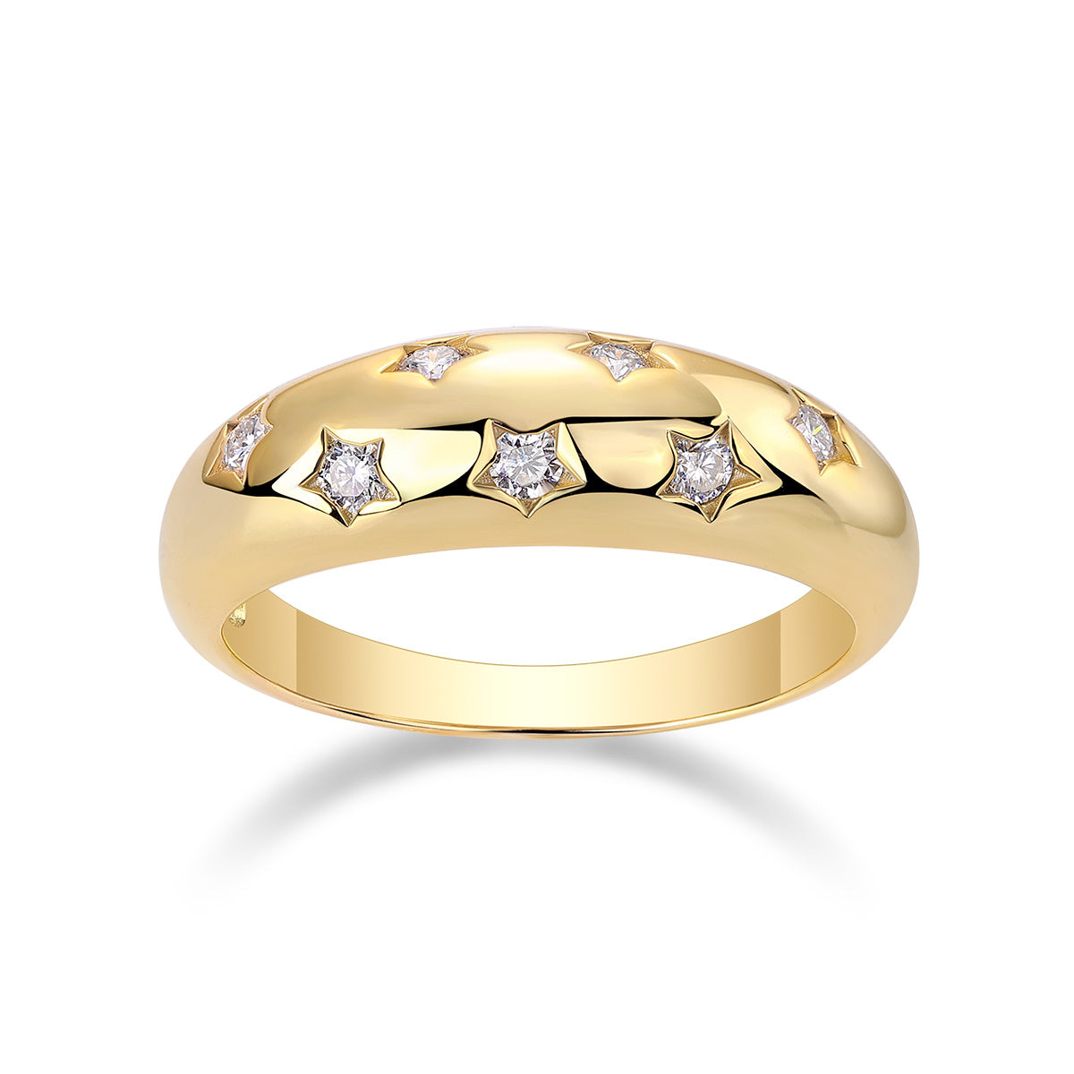 Trendy Moissanite Silver Rings Set