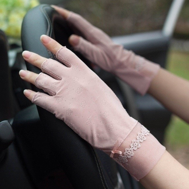 Lace Ice Silk UV Driving Gloves TB54