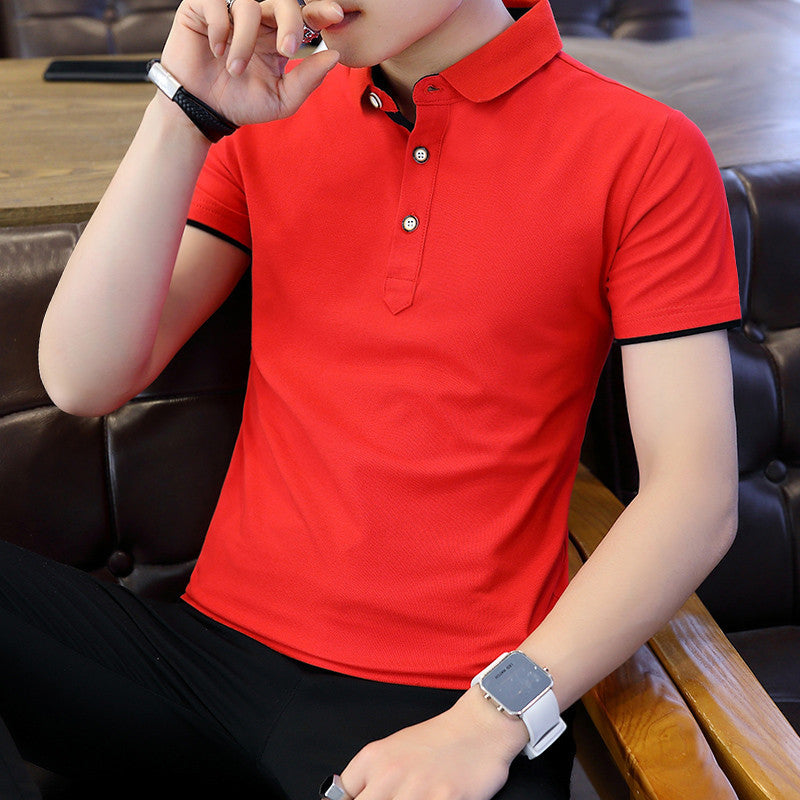 Men’s Casual Patchwork Polo Shirt