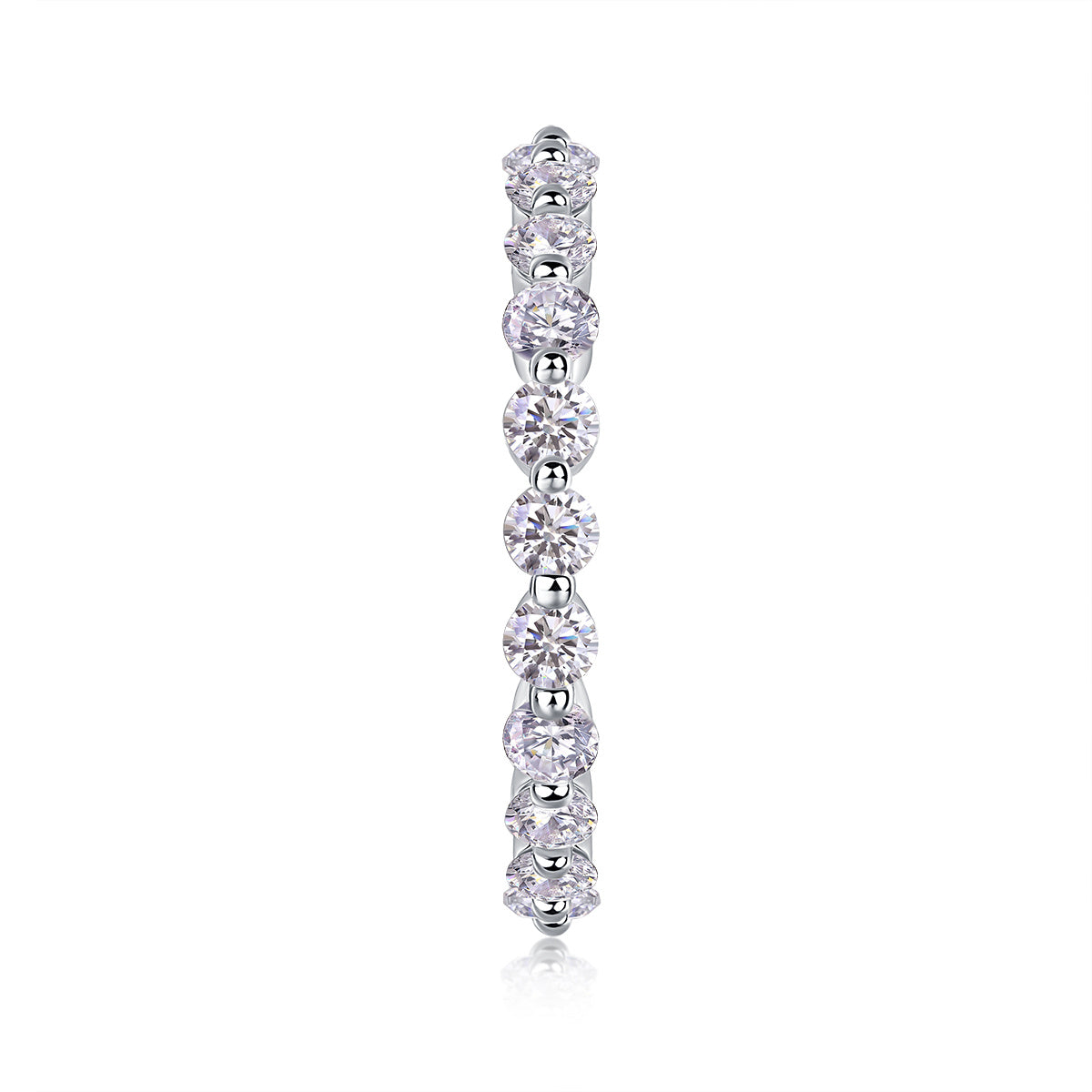 Row of Moissanite Silver Rings Set