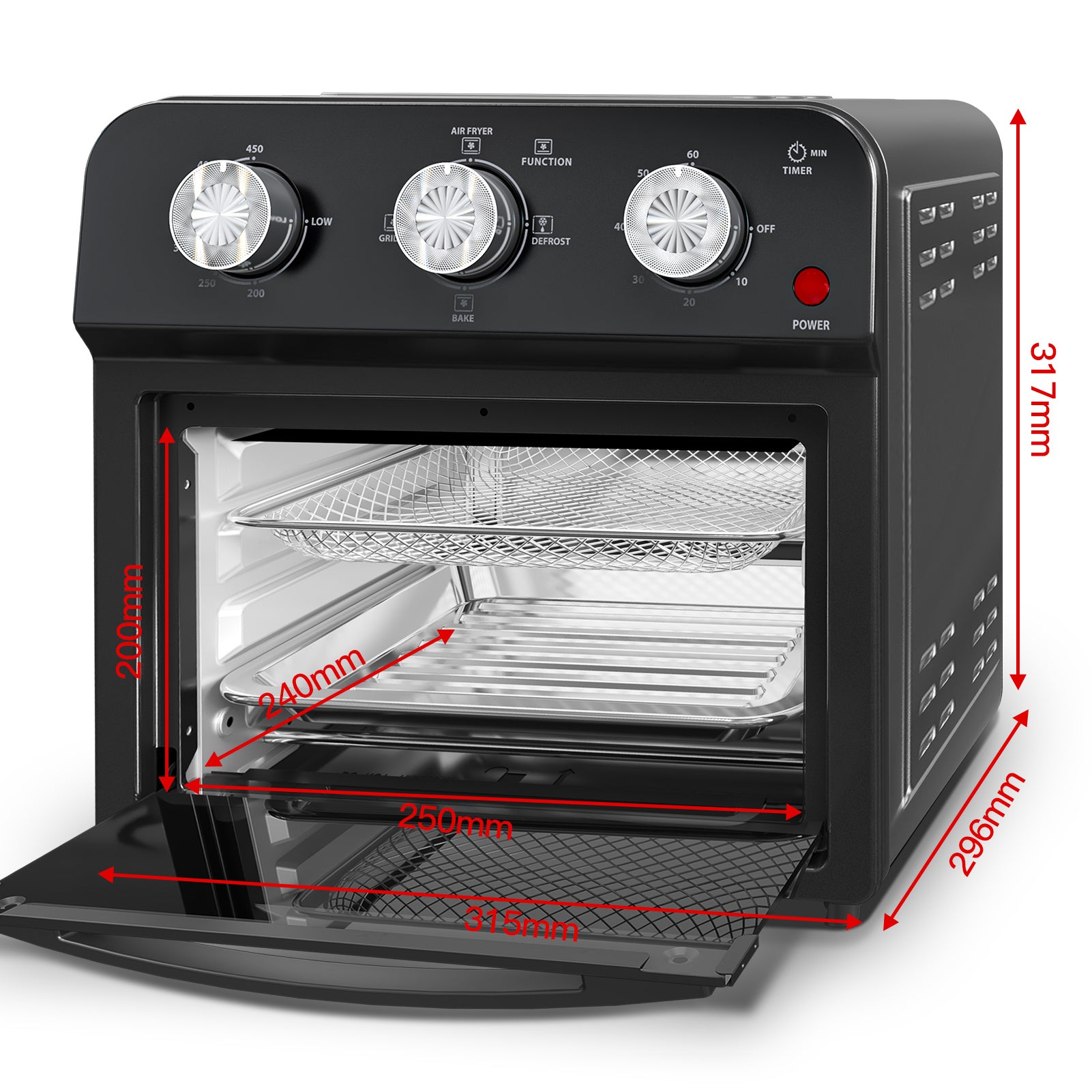 12,5 Qt Heißluftfritteuse mit Multifunktionsgrill