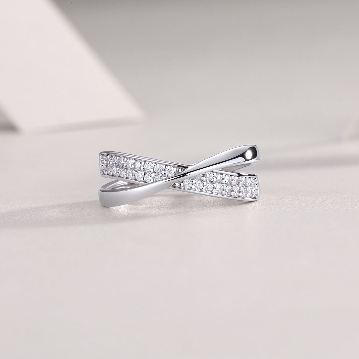 Wrap-Around Moissanite Silver Ring Set