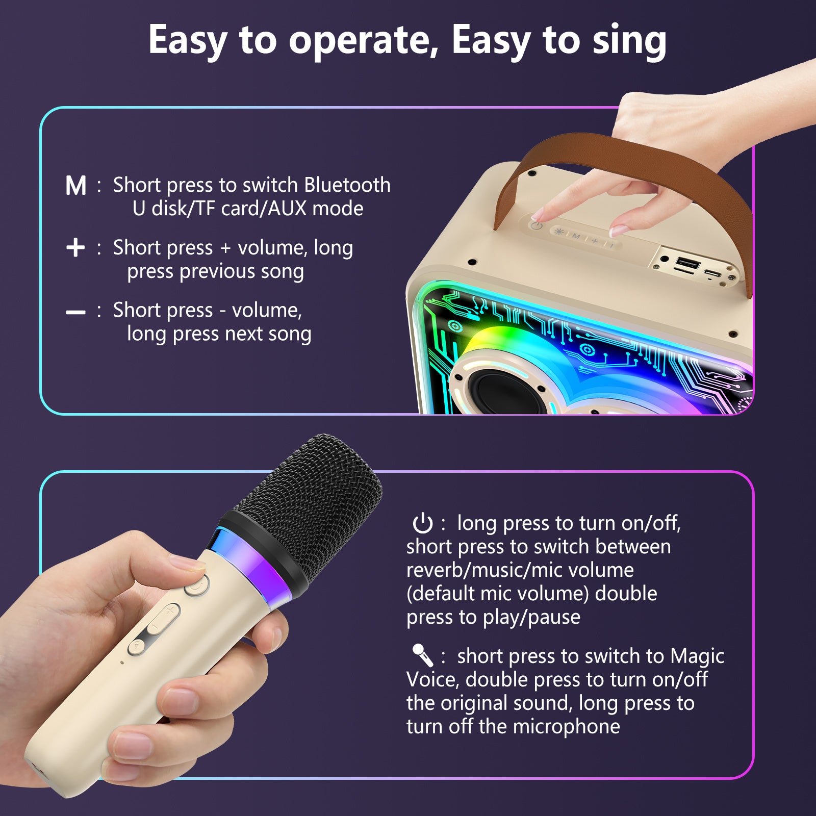 JYX D30 Karaoke with Bluetooth & Lights