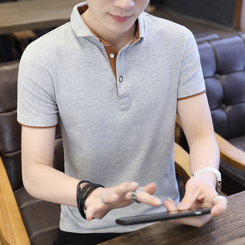 Men’s Casual Patchwork Polo Shirt