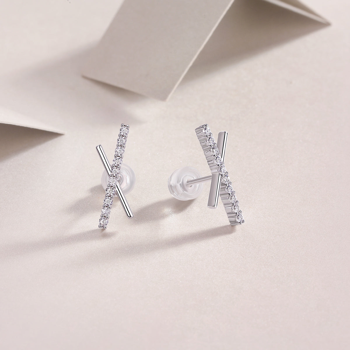 Sky Meteor Moissanite Silver Earrings