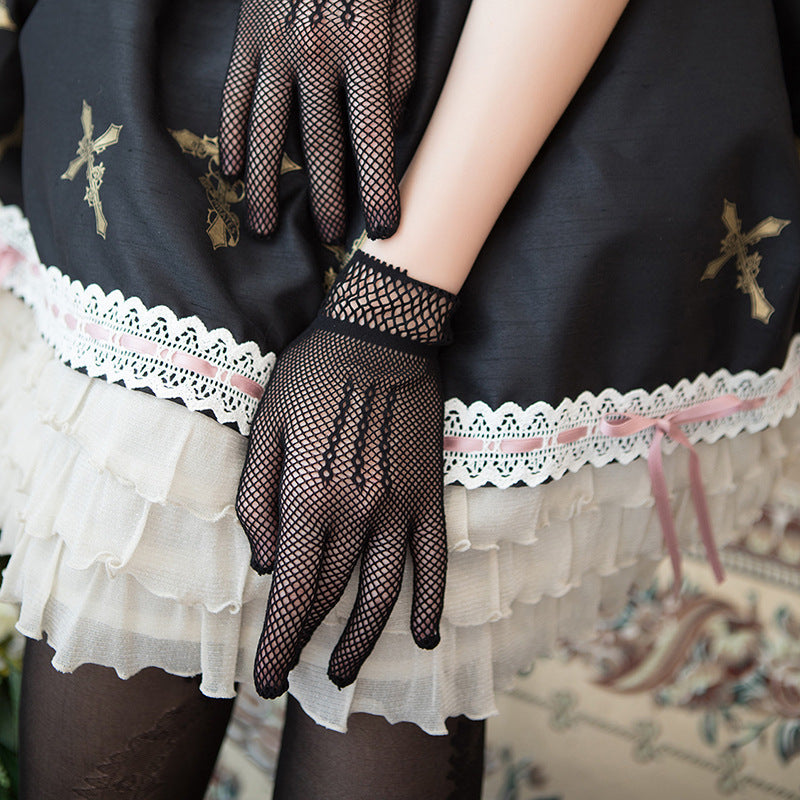 Black & White Wedding Dress Gloves