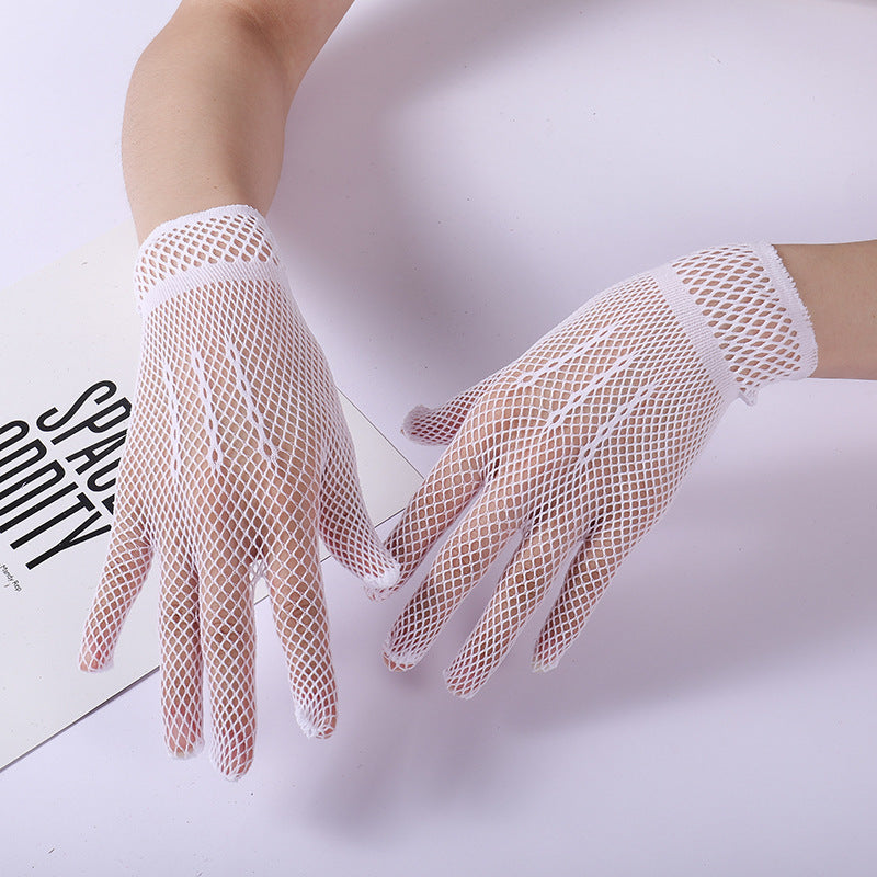 Black & White Wedding Dress Gloves