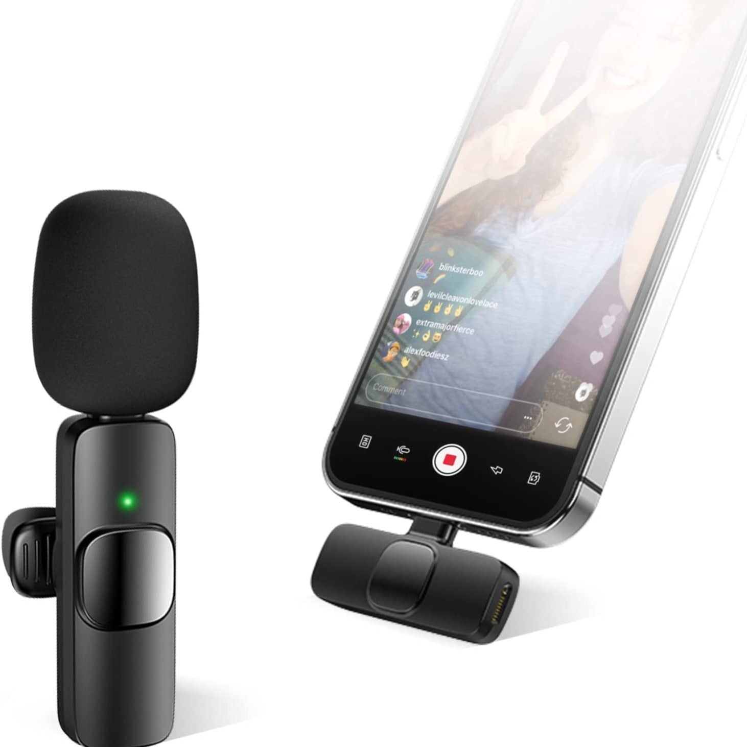 Kabelloses Lavaliermikrofon für iPhone und iPad