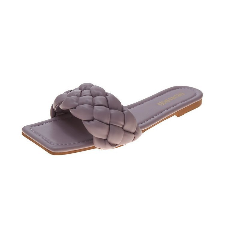 Candy Color Woven Flache Hausschuhe Damen