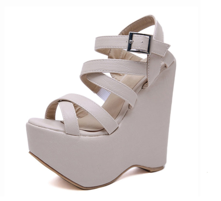 Gothic Punk Platform Wedge Gladiator Sandals