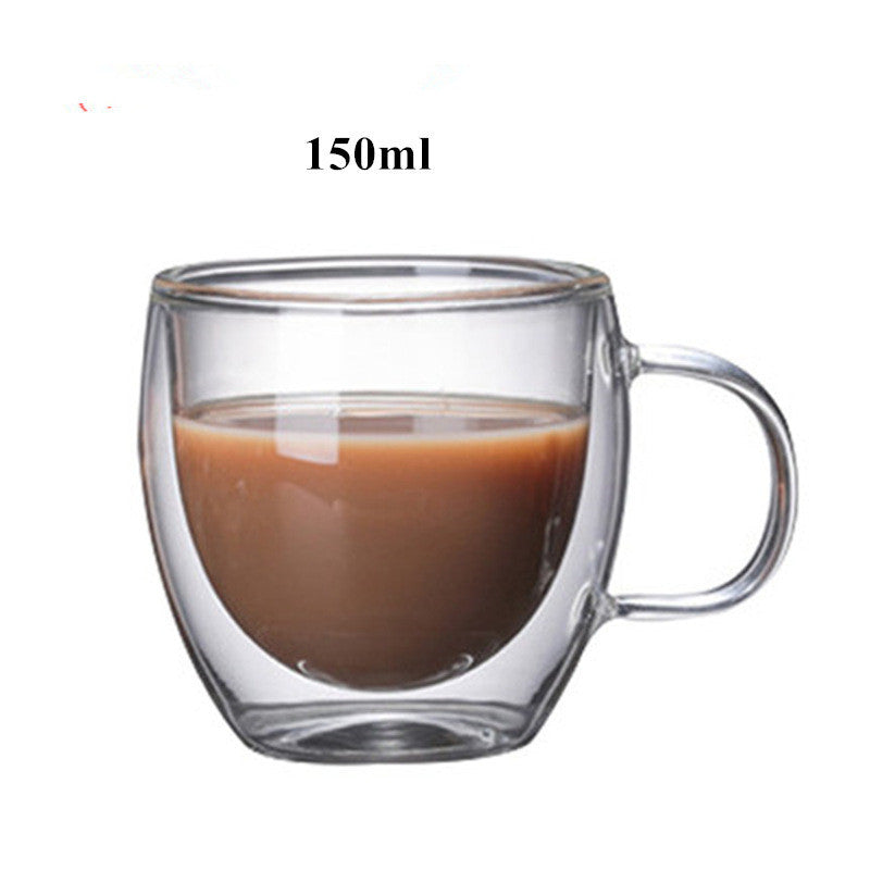 Heat-Resistant Glass Coffee Mug Pair