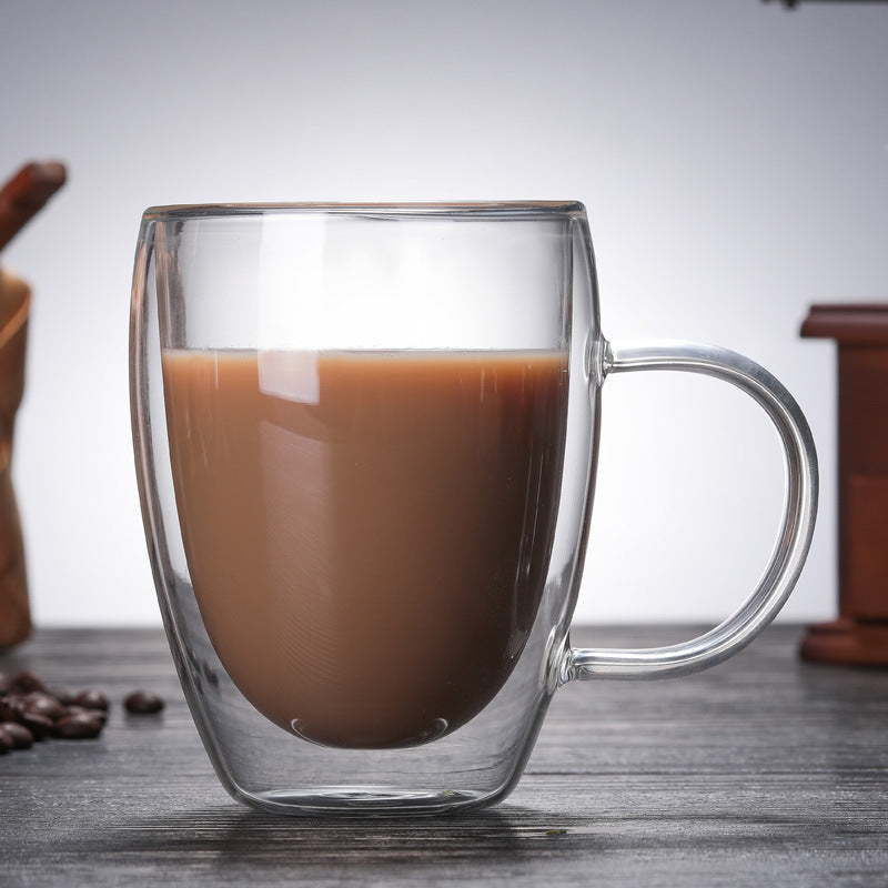 Heat-Resistant Glass Coffee Mug Pair