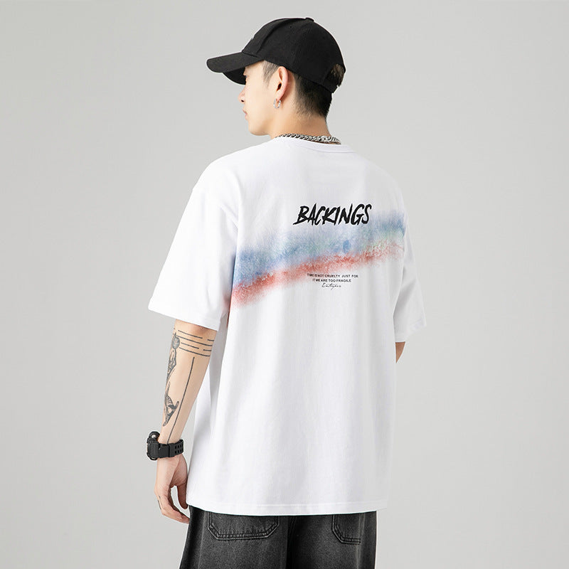 Men's Rainbow Print Cotton T-Shirt