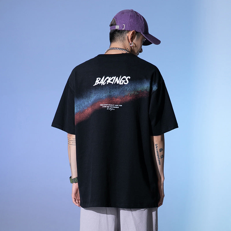 Men's Rainbow Print Cotton T-Shirt