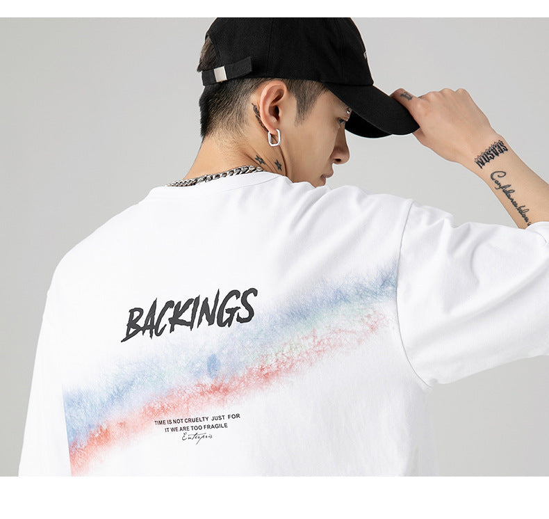 Men's Rainbow Print Cotton T-Shirt
