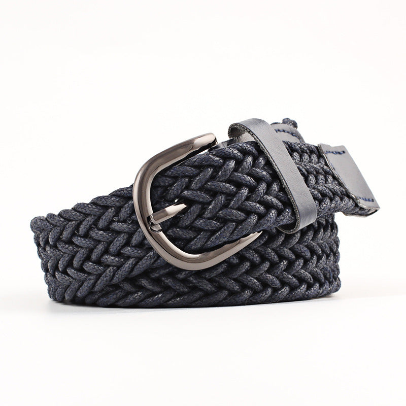 Ceinture large en coton et lin