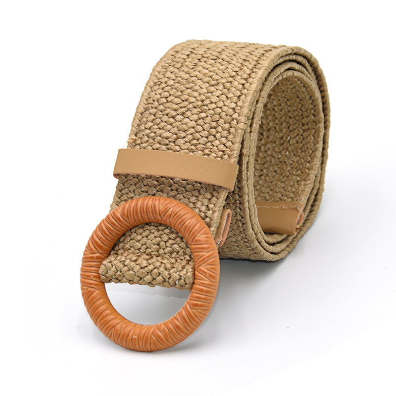 Ceinture large en coton et lin