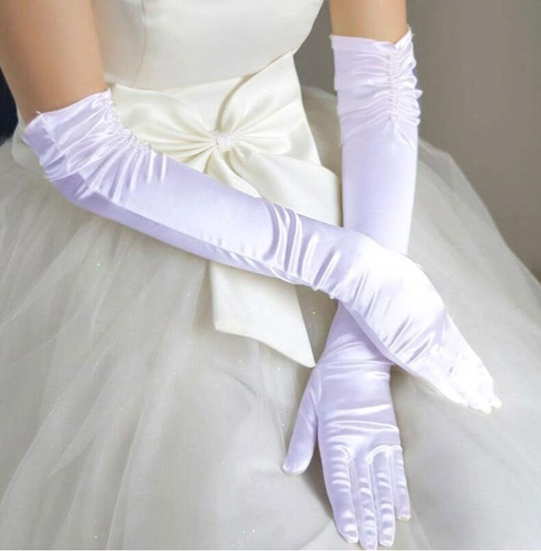 Beaded Satin Bridal Cover-Up Gloves