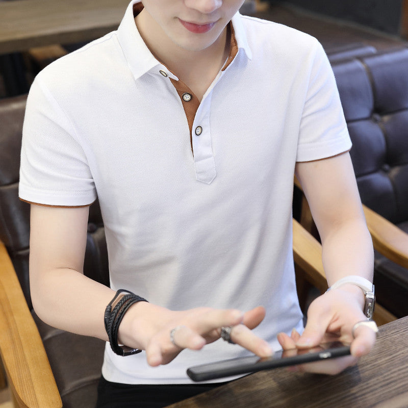 Men’s Casual Patchwork Polo Shirt