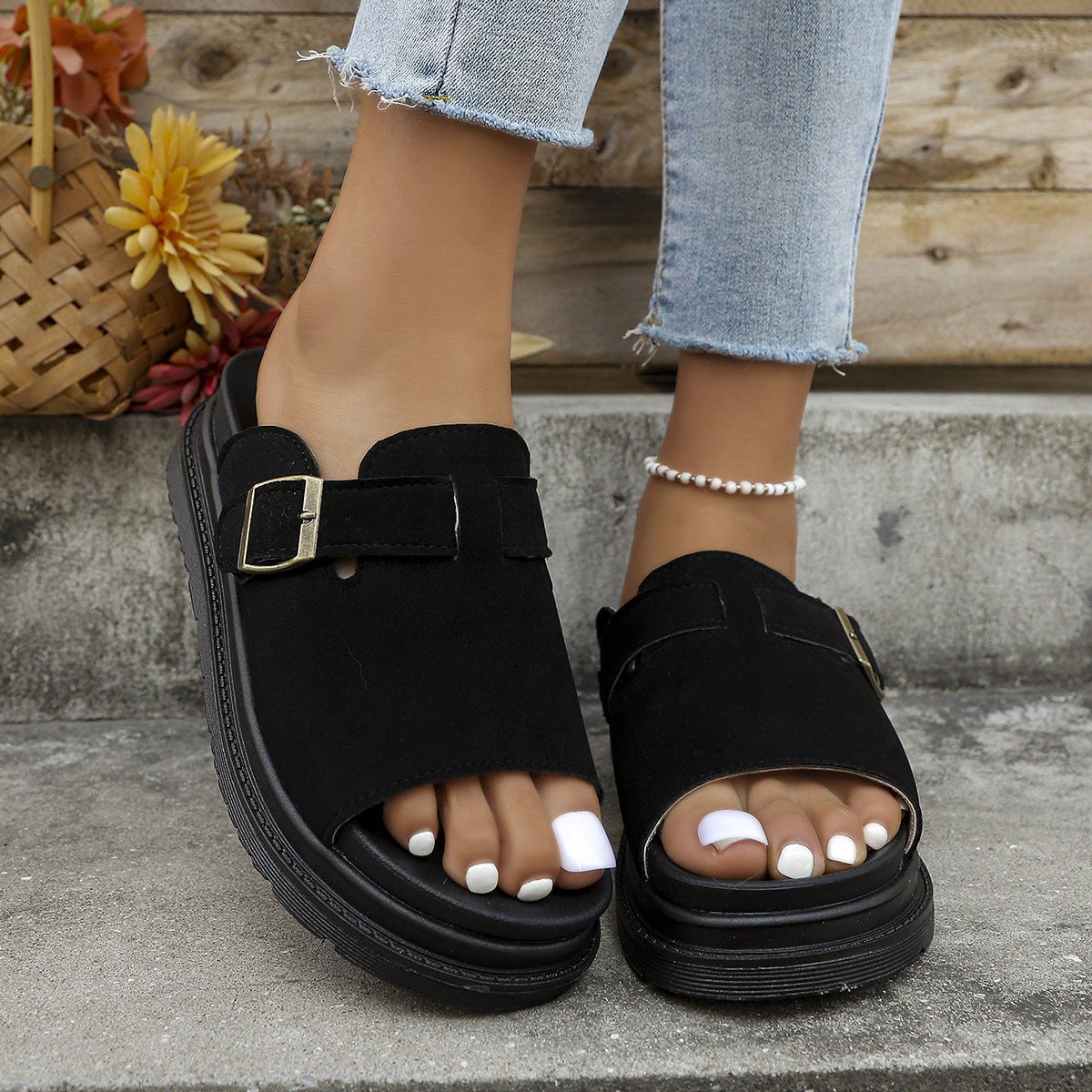 Damen Sommer Sandalen mit Schnalle