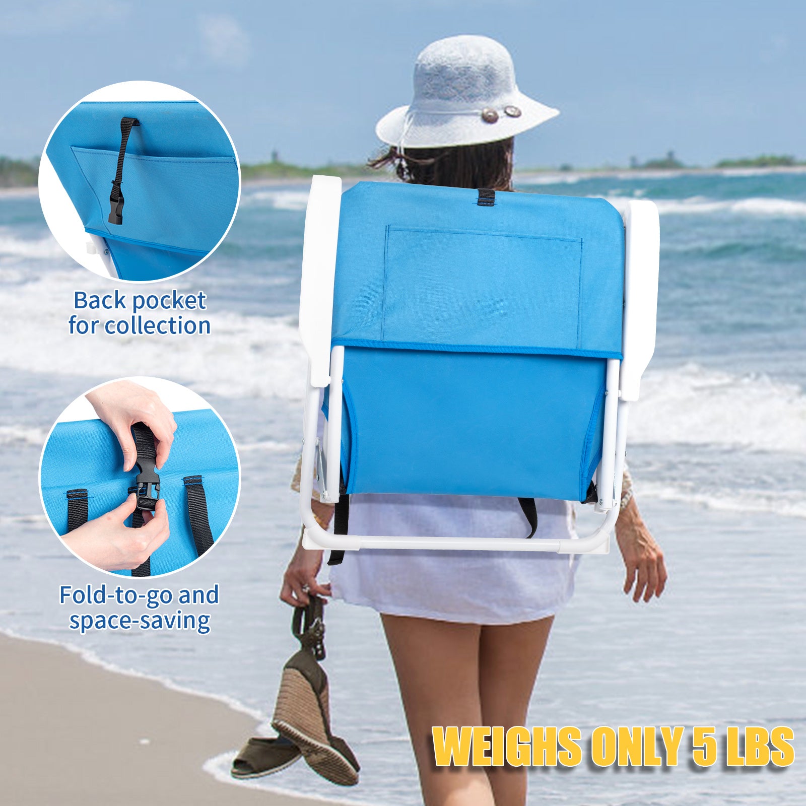 Klappbarer Strandstuhl Oxford, Blau
