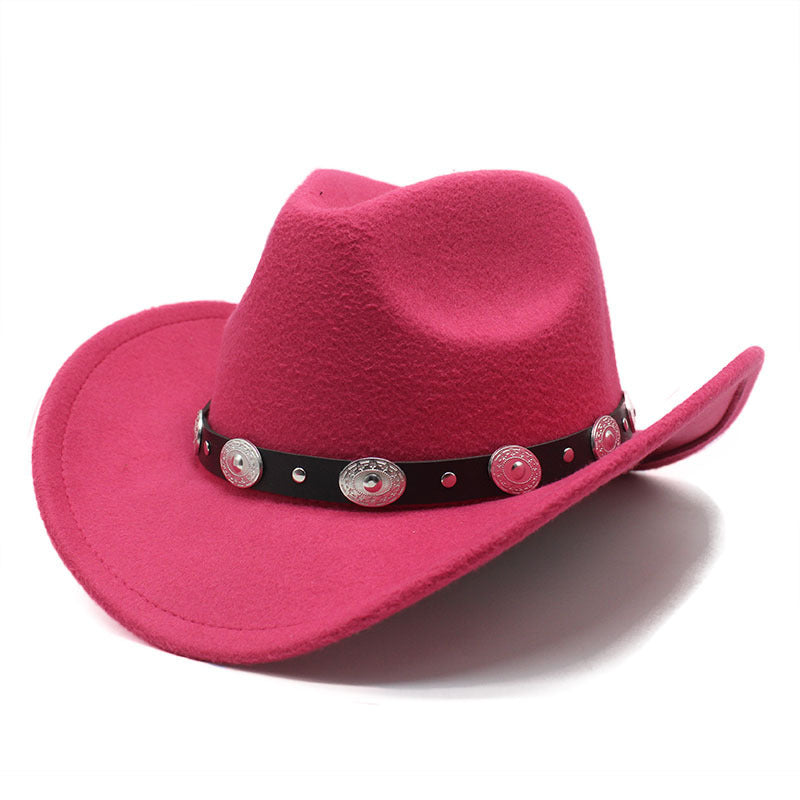 Chapeaux de cowboy western en laine de style minoritaire