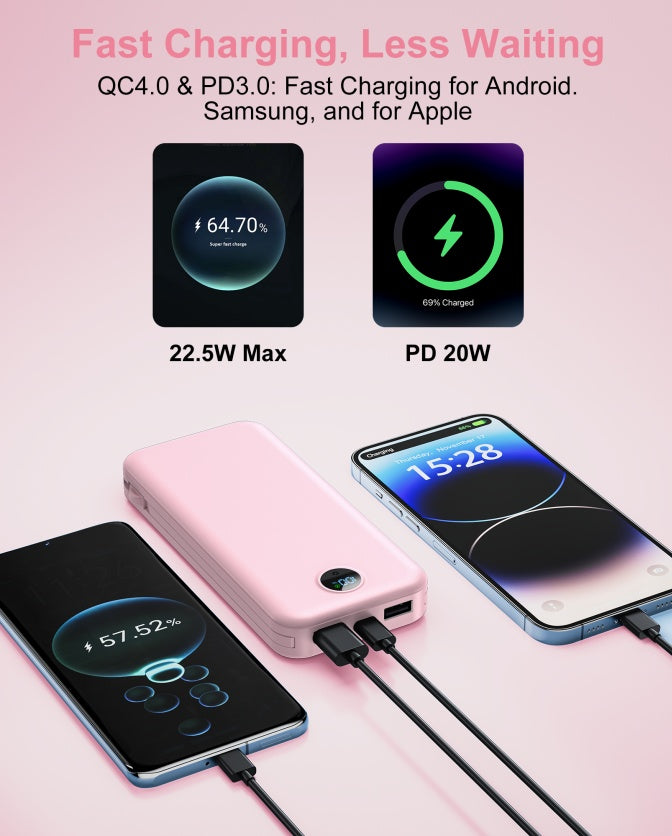 Dual-Wire Power Bank with AC Socket
