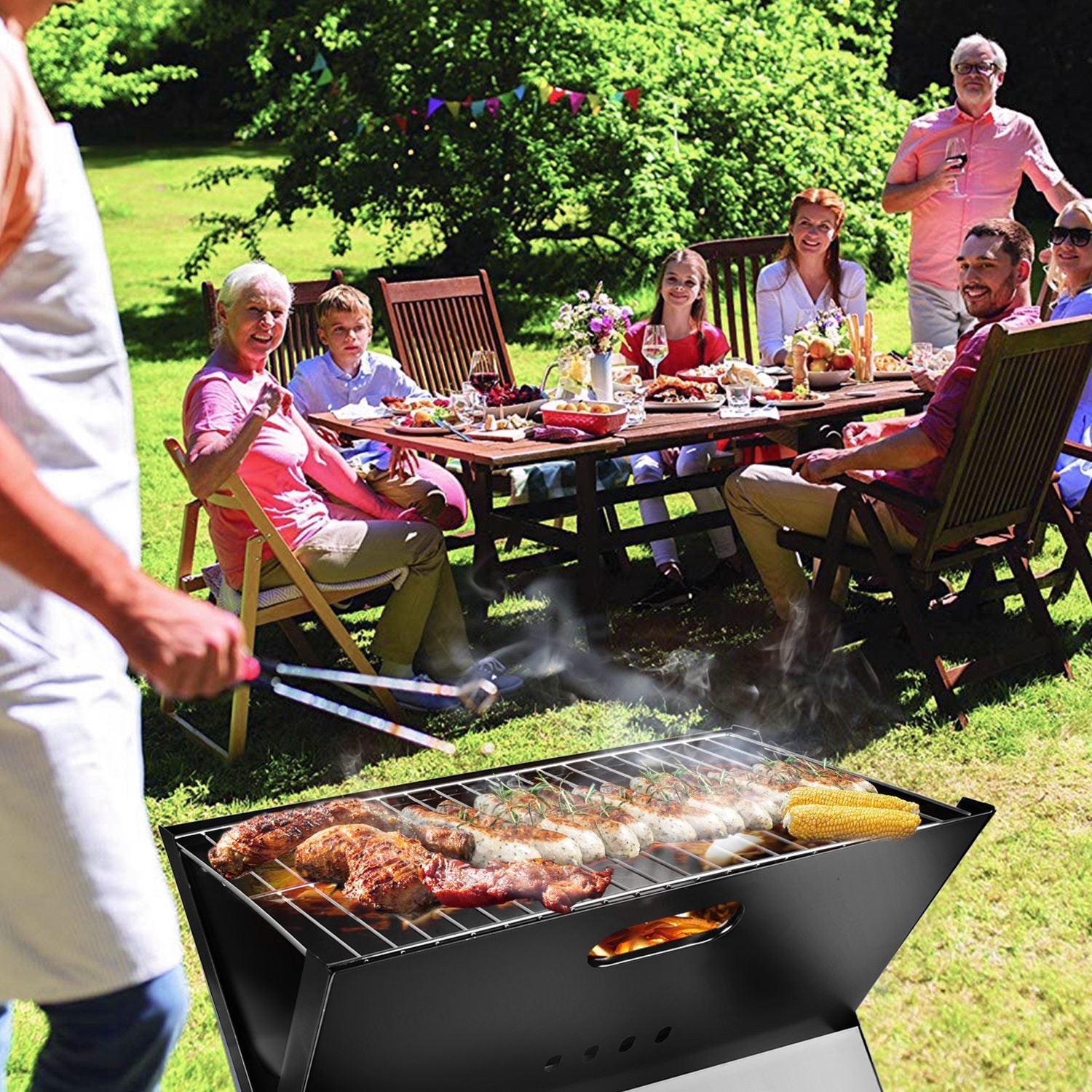 Tragbarer, faltbarer Holzkohlegrill