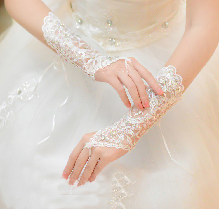 Bridal Long Fingerless Wedding Gloves