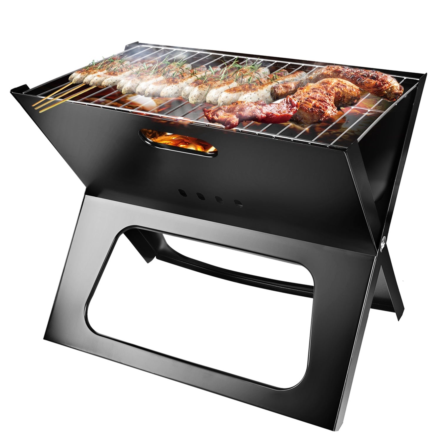 Tragbarer, faltbarer Holzkohlegrill