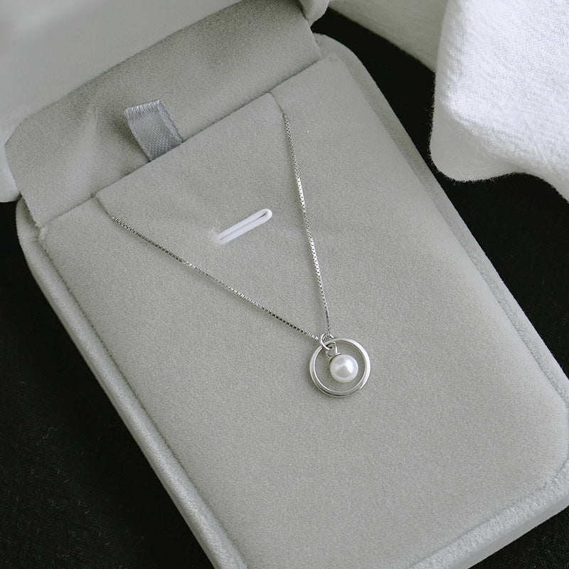 S925 Silber Perle Schlüsselbein Halskette