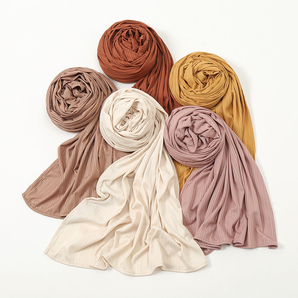 Écharpe en tricot de coton rayé pour femme