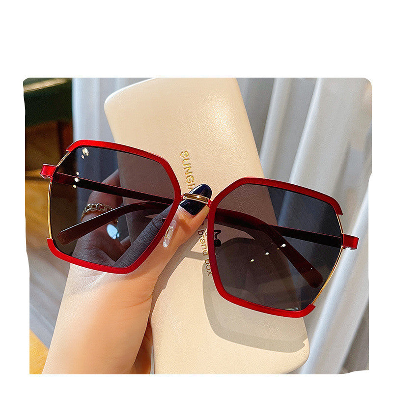 Ins Vintage Halbrahmen-Sonnenbrille