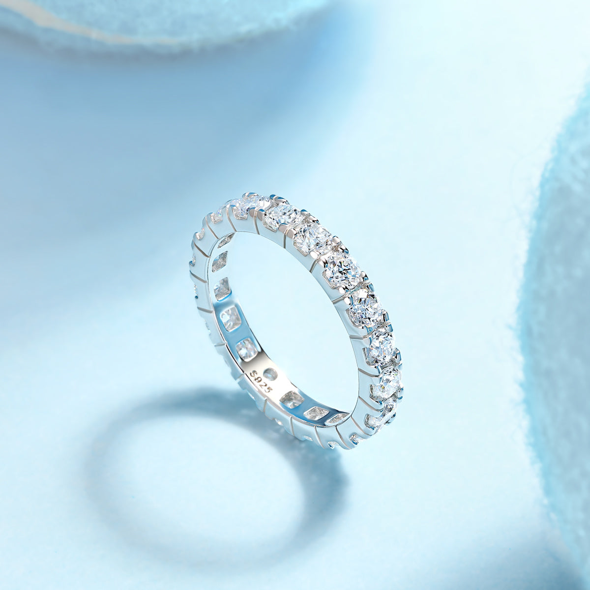 Starry Sky Moissanite Silver Ring