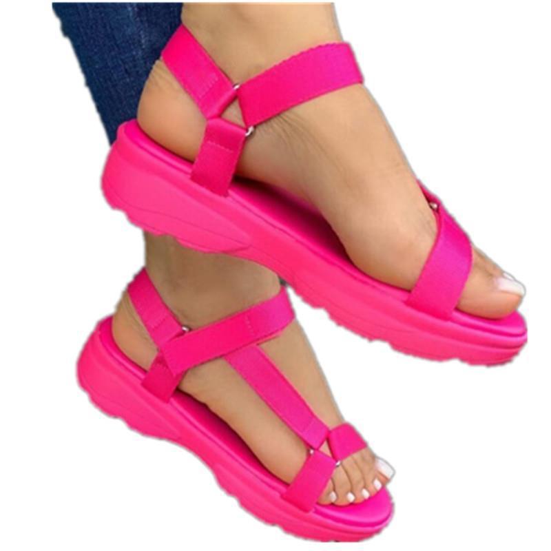 Rainbow Velcro Flat Sandals Women