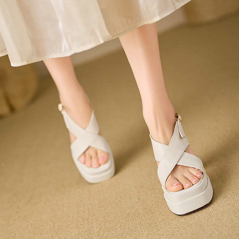 Personalisierte Peep Toe Sandalen Damen