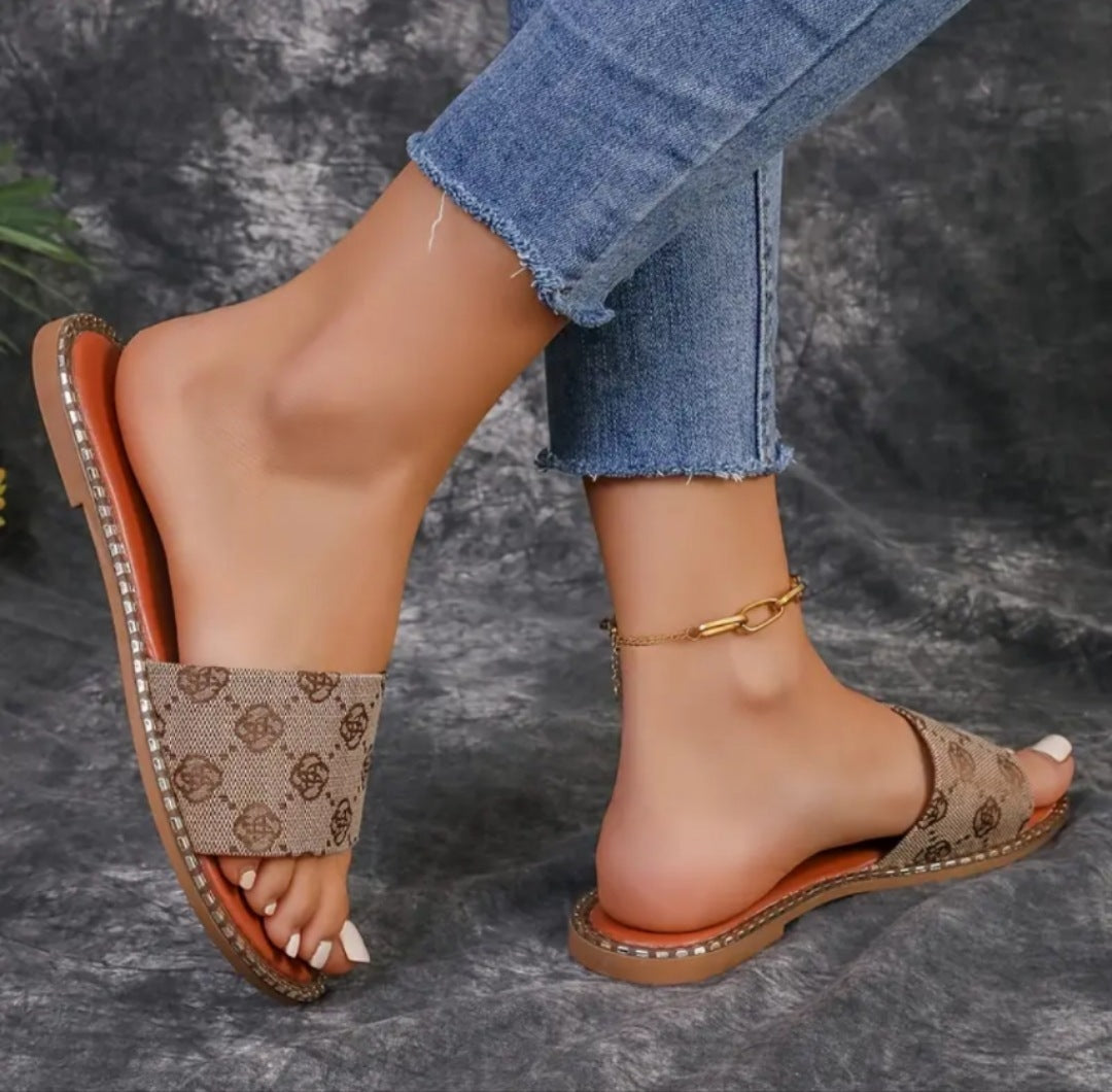 Summer Floral Flat Beach Sandals