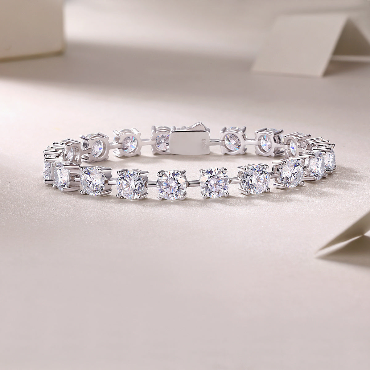 About Time Mossan Diamond Silver Bracelet