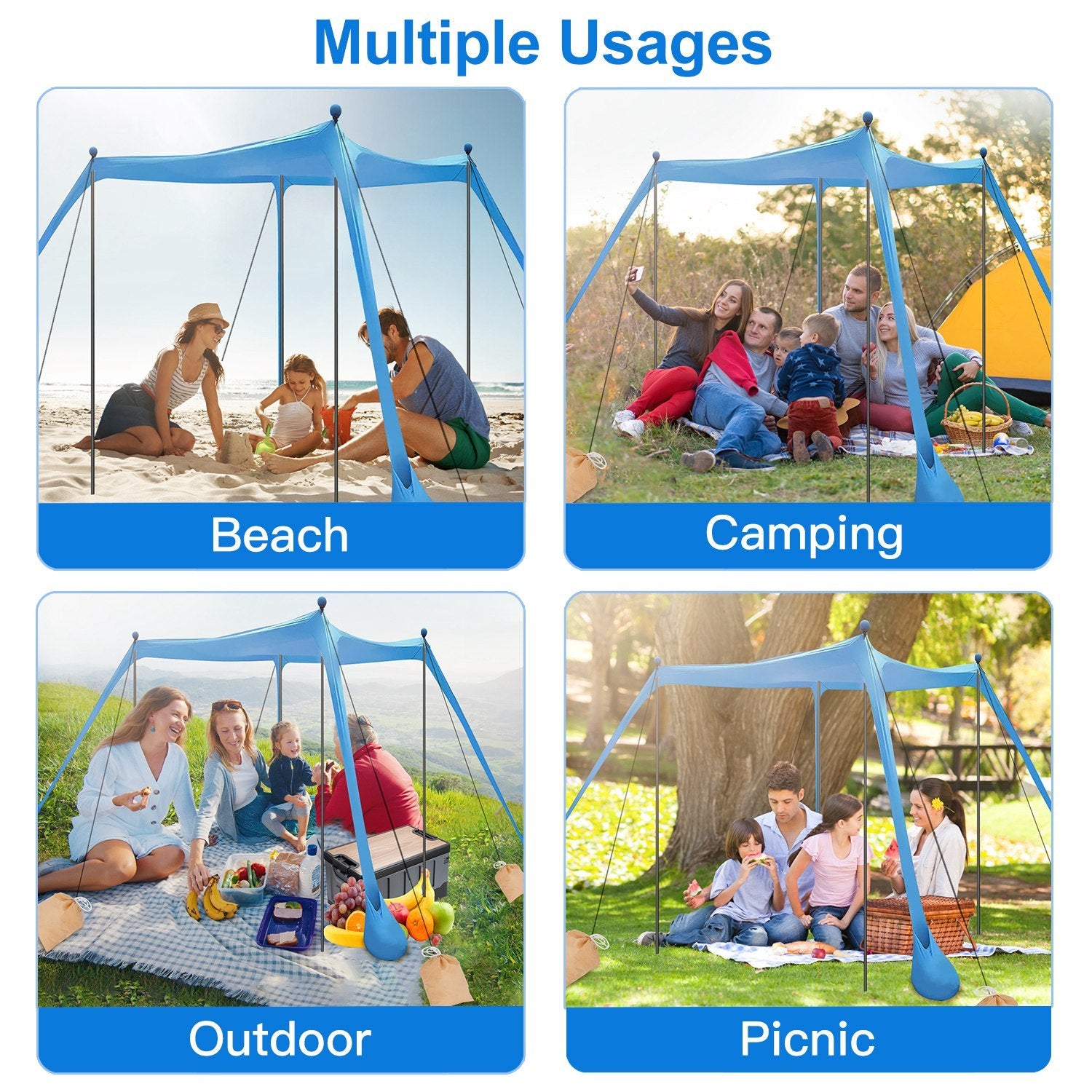 5–8 Person Beach Tent Canopy 10x10ft