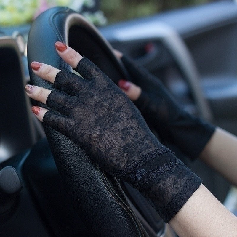 Lace Ice Silk UV Driving Gloves TB54