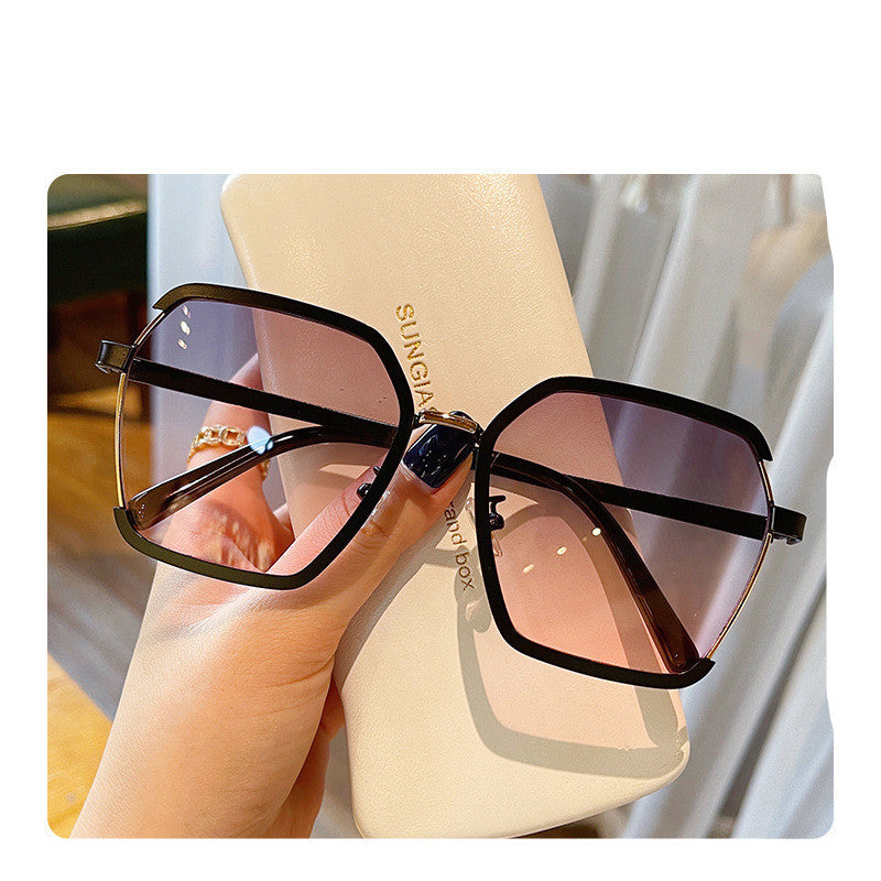 Ins Vintage Halbrahmen-Sonnenbrille