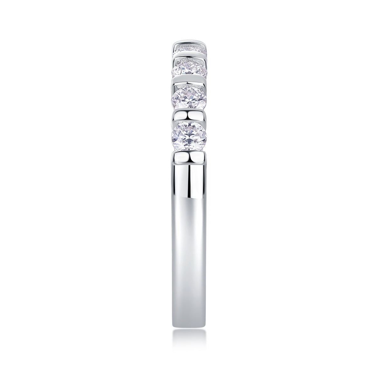 Luxuriöser Moissanit-Silberring mit Diamanten