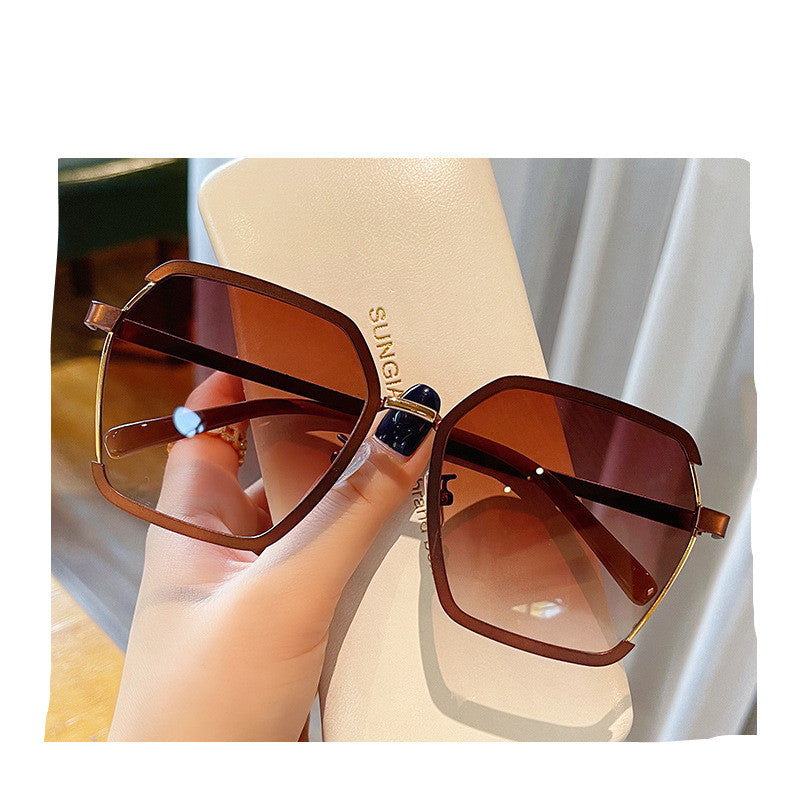 Ins Vintage Halbrahmen-Sonnenbrille