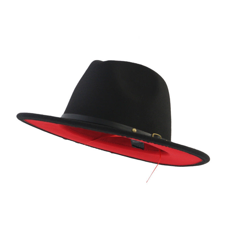 Chapeau de jazz Fedora en laine à bord plat