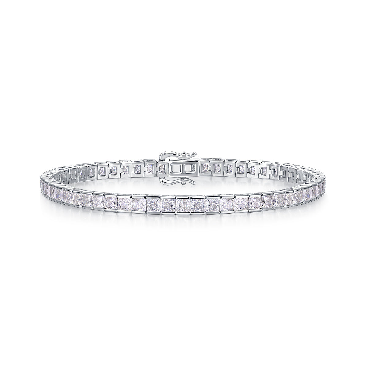 Time Tunnel Mosan Diamond Silver Necklace