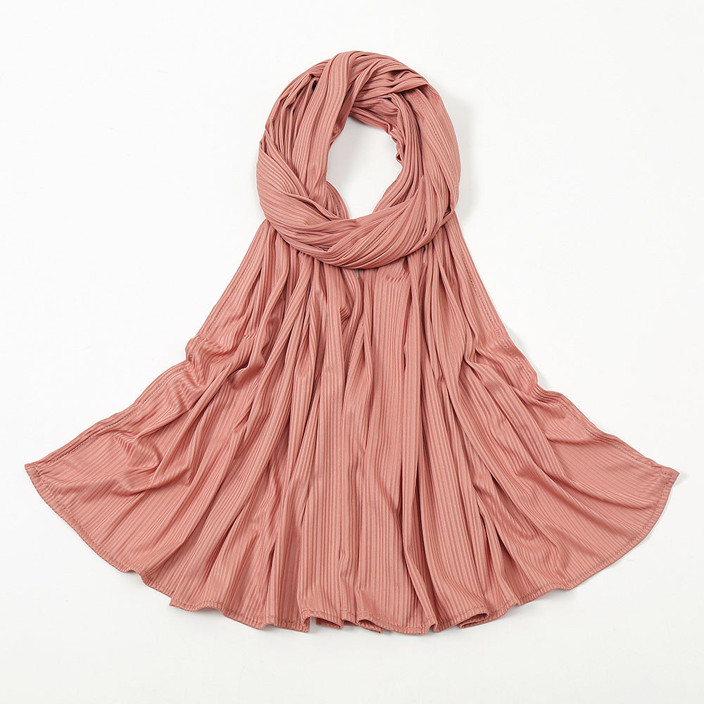 Écharpe en tricot de coton rayé pour femme