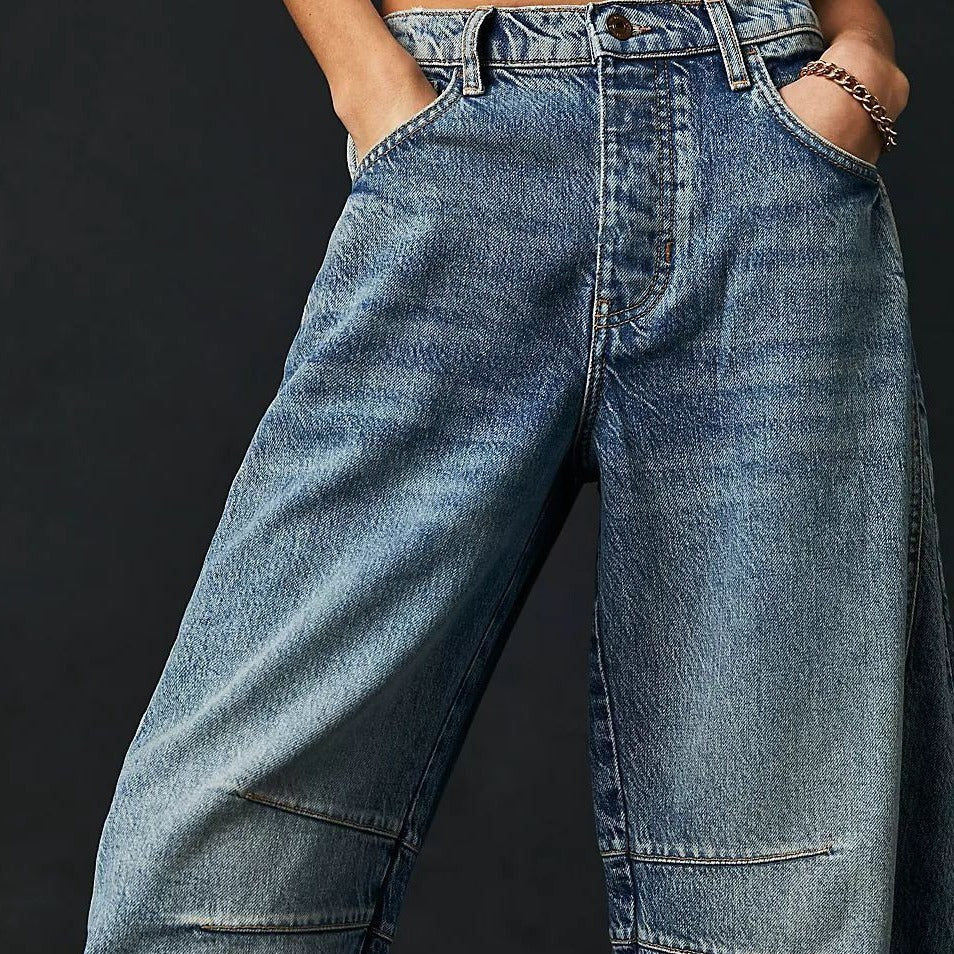Jean large extensible à jambe large