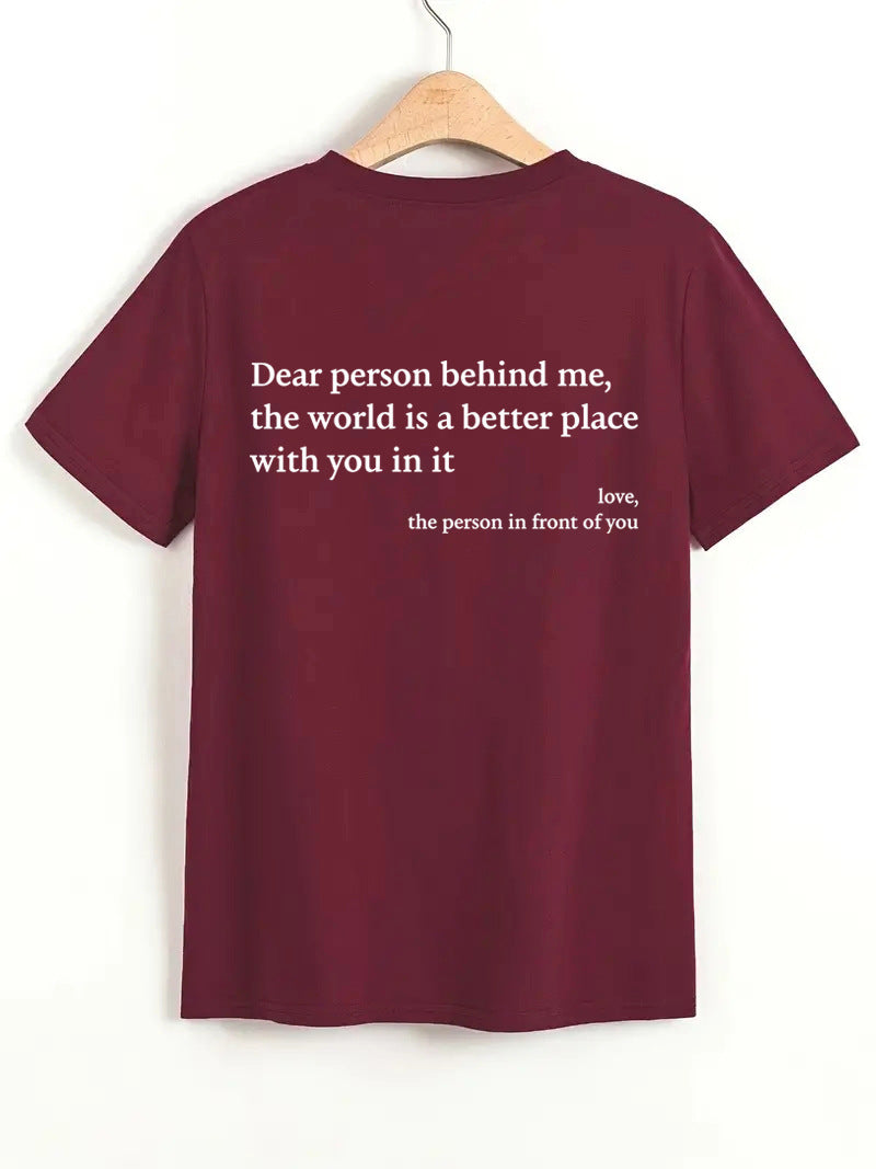 T-shirt à slogan imprimé pour femme