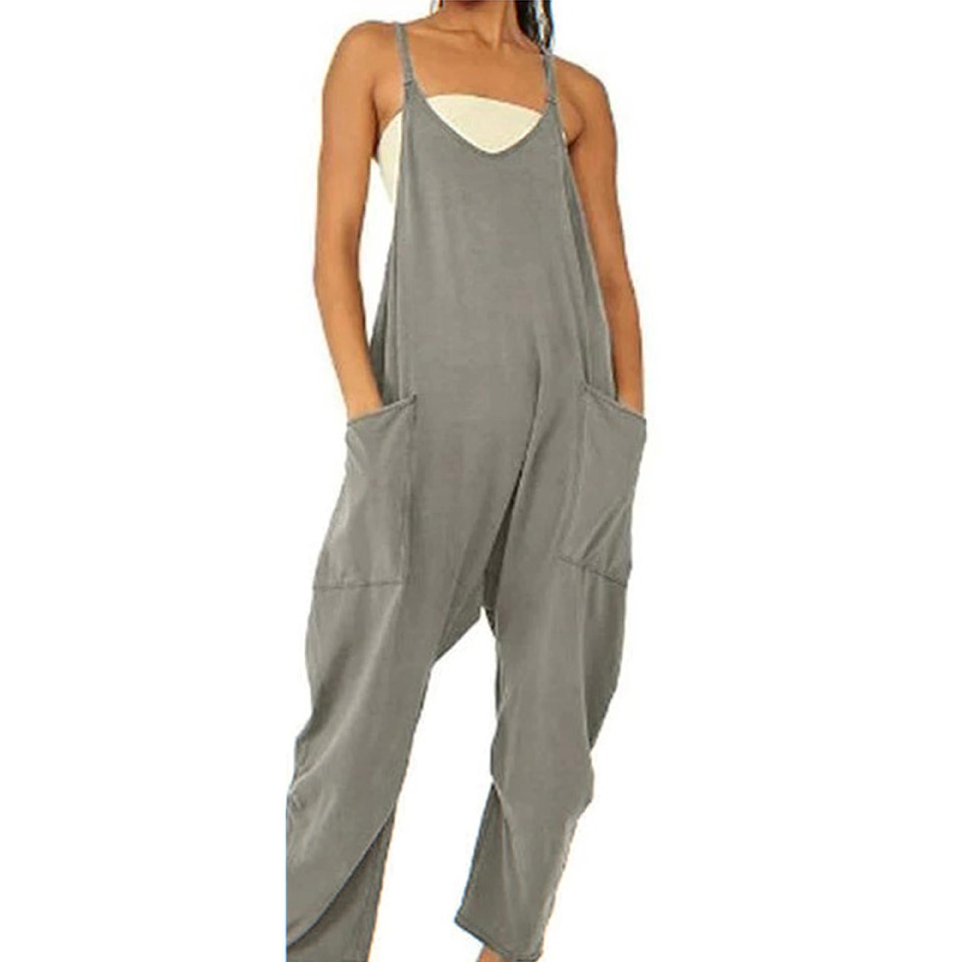 Summer Sleeveless Jumpsuit with Pockets